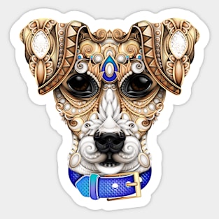 Ornate Decorative Dog, Human Best Friend Face Sticker